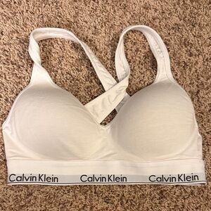 Calvin Klein white Cross-Back Bra